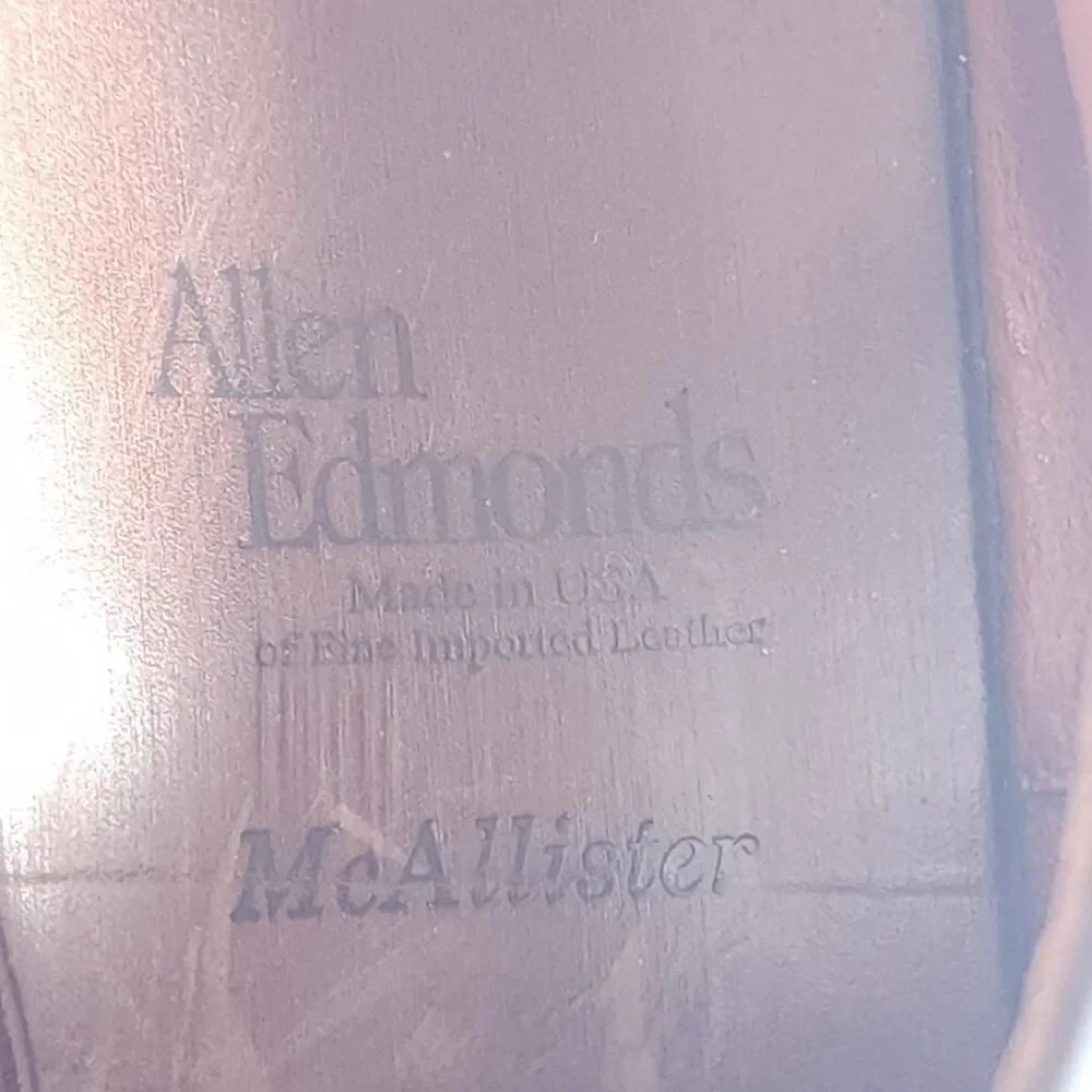 Allen Edmonds Mens McAllister US9,5C Burgandy Leather Wingtip Brogue Dress Shoes